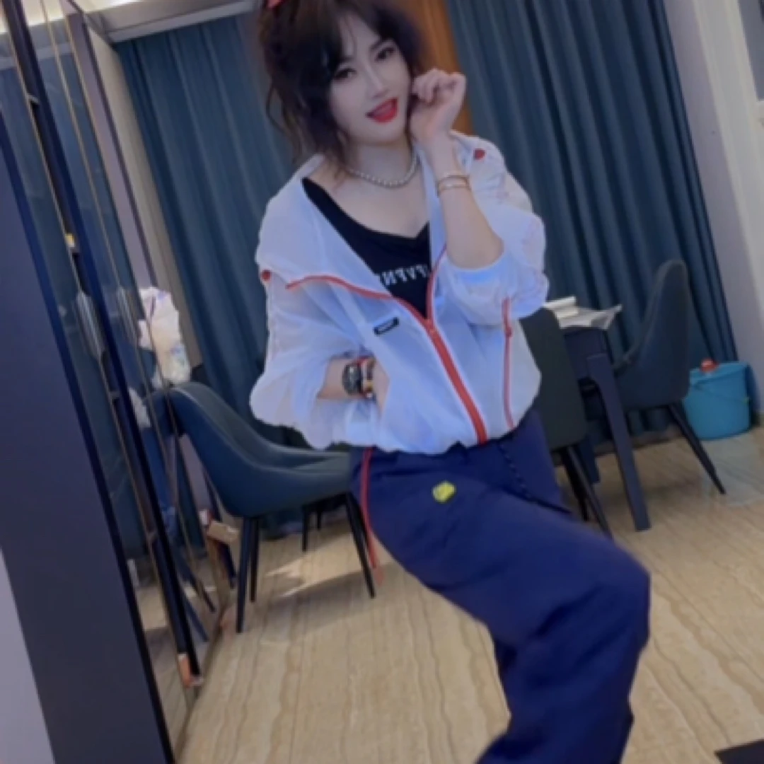 藏青色速干裤女2025夏季冰丝抽绳轻薄直筒美式伞兵工装长裤