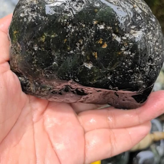 良***音有机玻璃藏玉药王石原石手把件一个