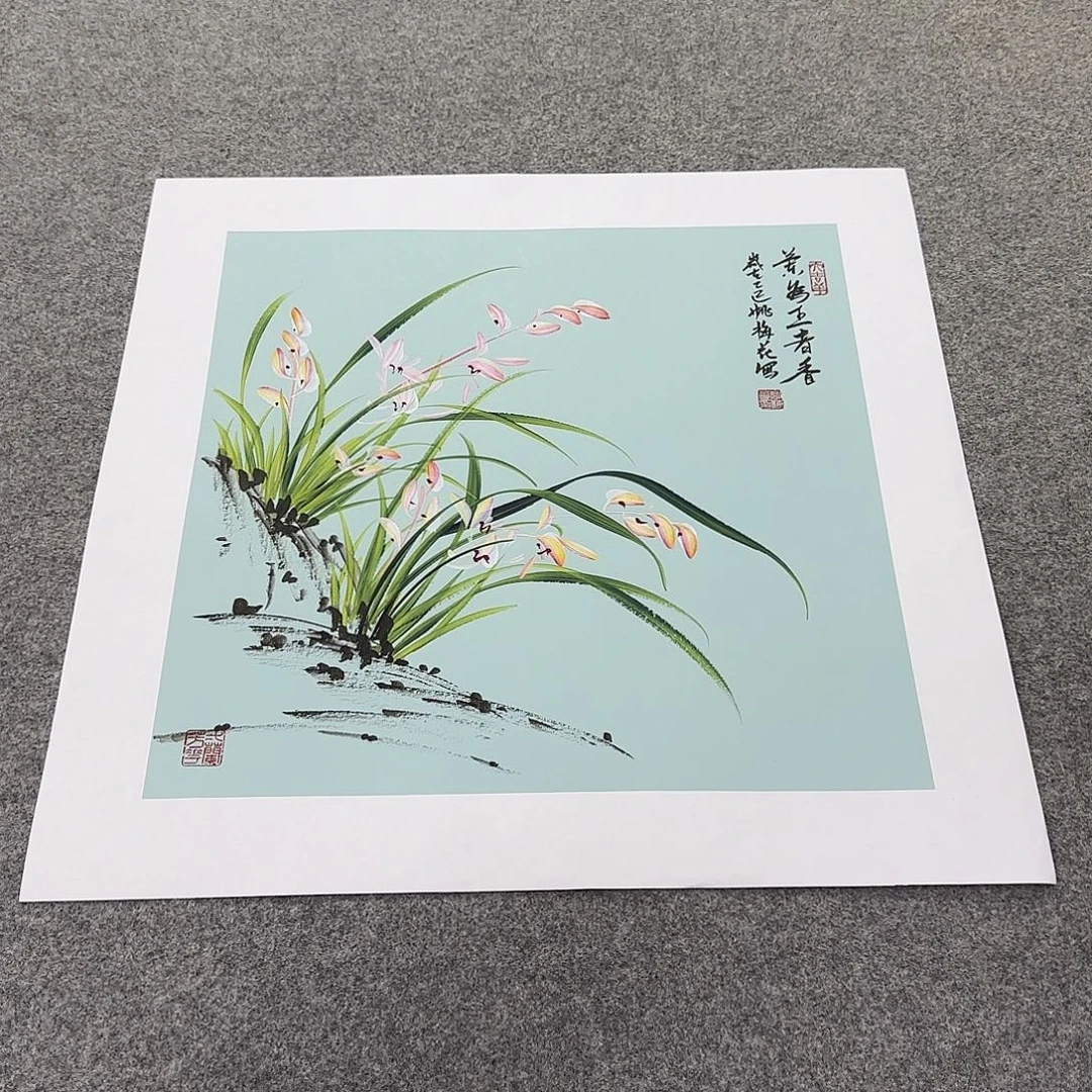 国画国画立体兰花