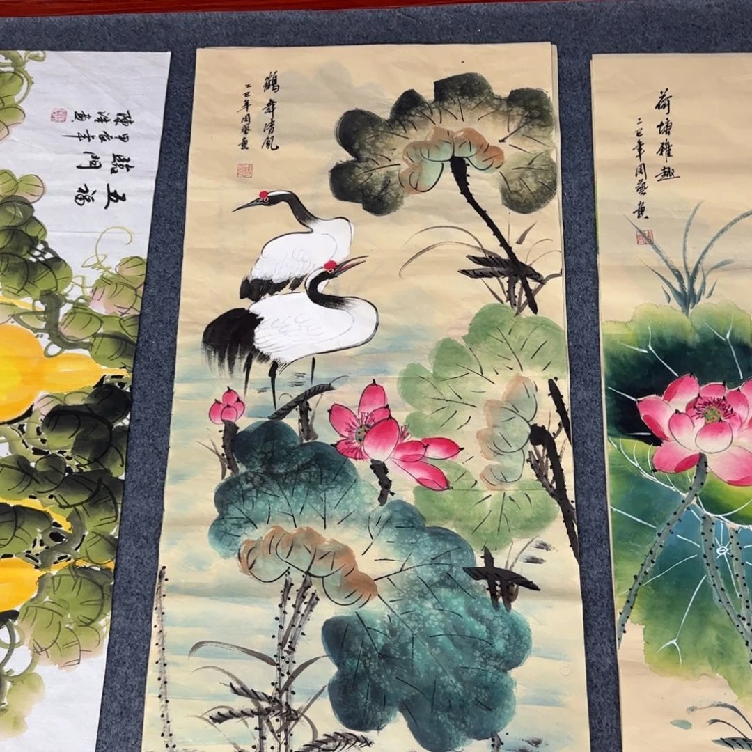 国画尺寸50X100手绘作品