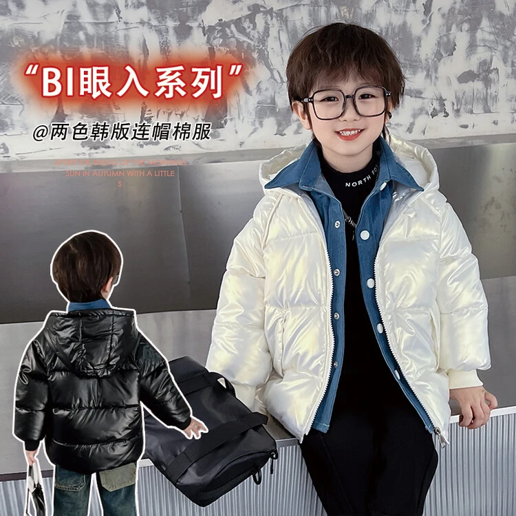 涵芽-妞妞牛牛&22200款牛仔领棉衣外套【清】