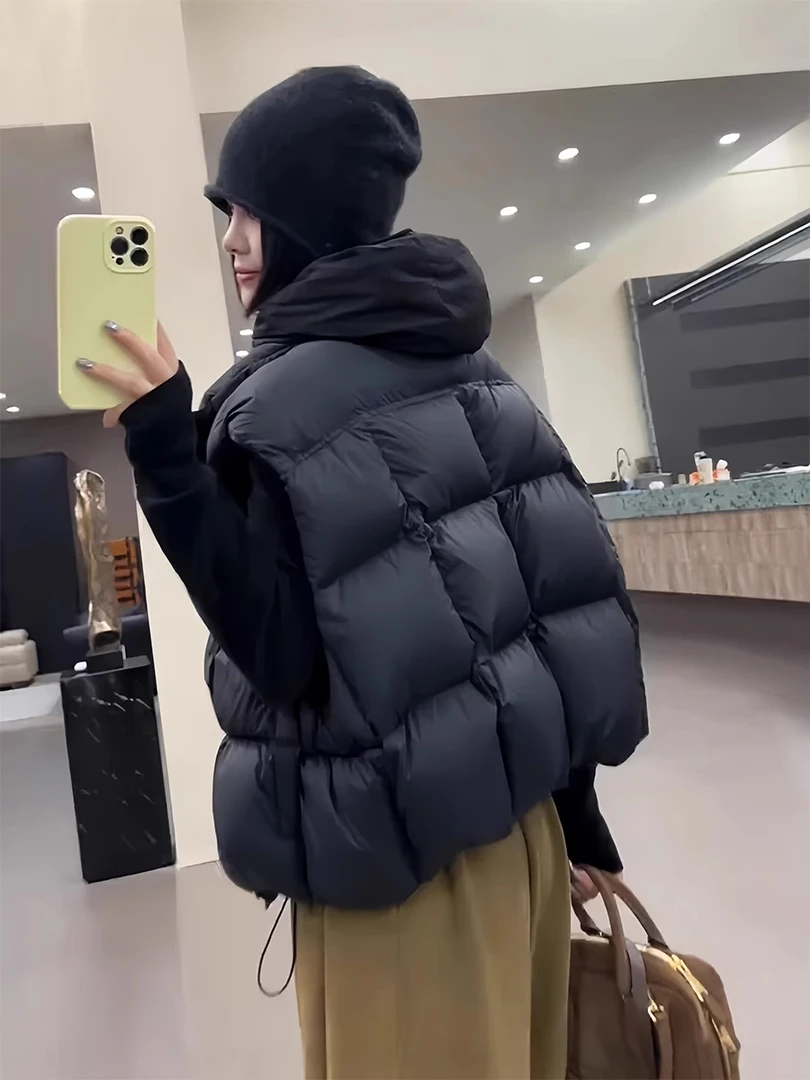 白鸭绒羽绒马甲女秋冬季2025新款高级感小个子外穿背心羽绒服外套