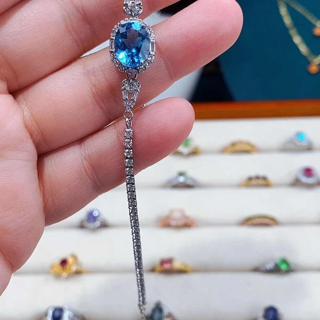 托帕石手链银S925镶嵌