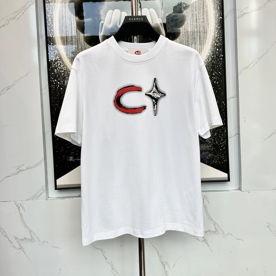 阔【C加短袖】新款夏季潮流休闲时尚宽松男个性潮流百搭T恤轻奢2403
