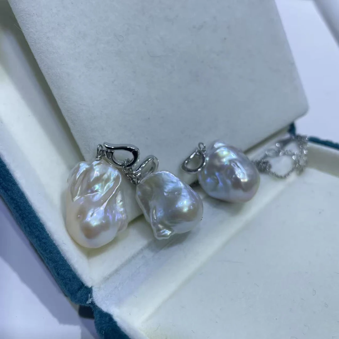 【2-19】淡水巴洛克珍珠吊坠，DZ3097多样性发一个，925银镶嵌