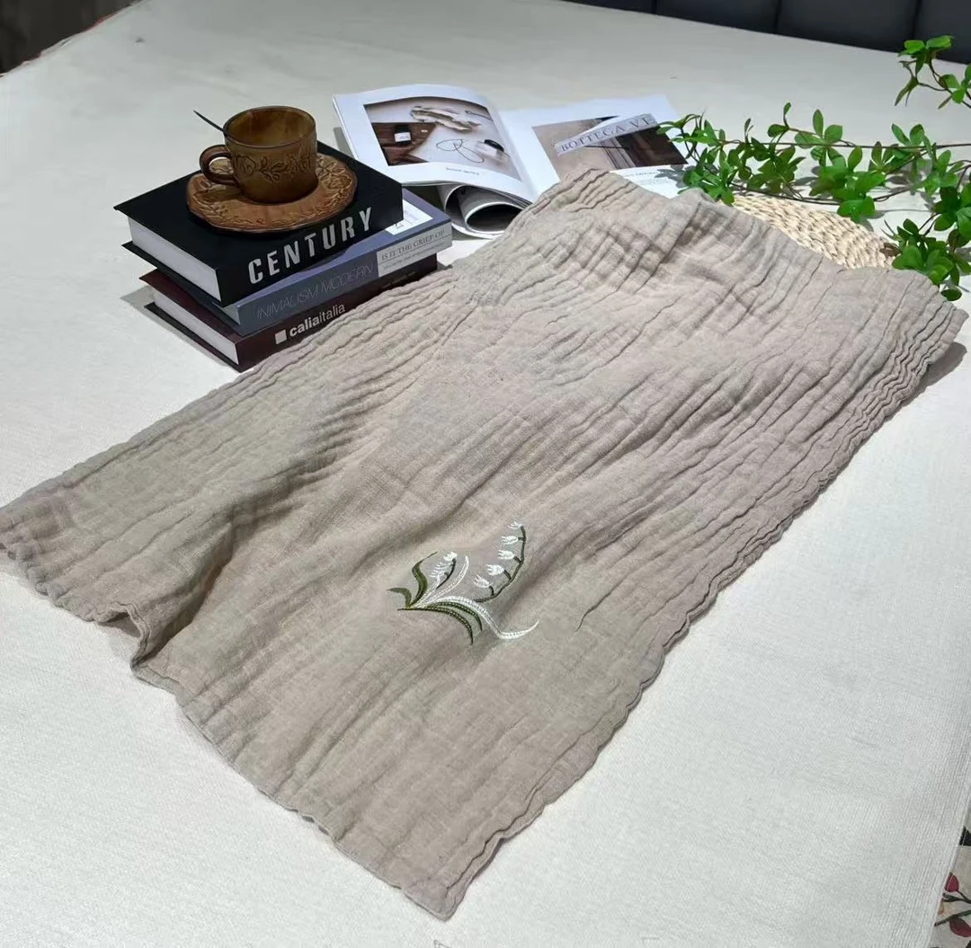 {汉麻雨露麻}重工刺绣浴巾