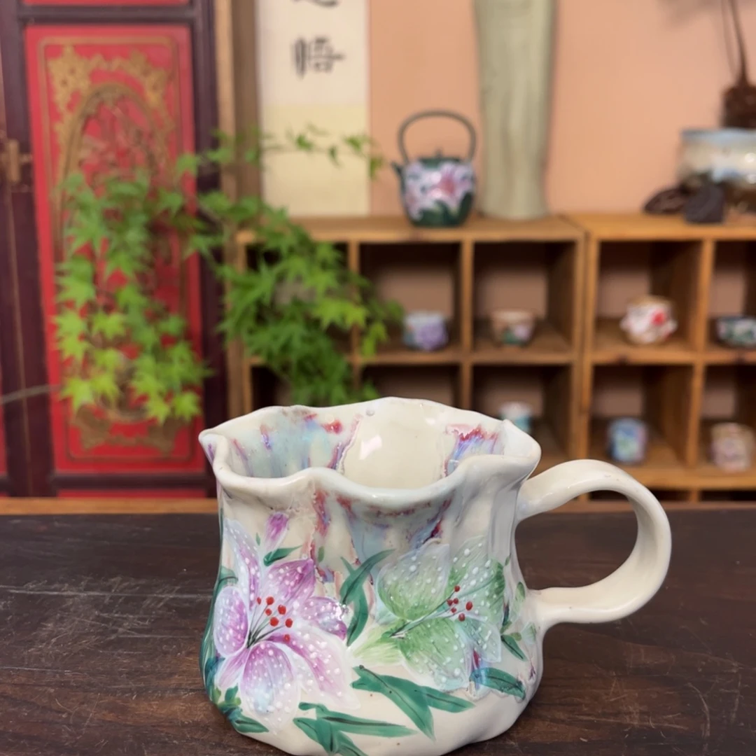 杯柴烧纯手工手绘陶瓷