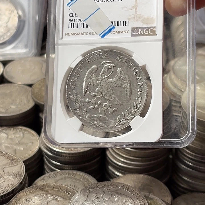 快***猪银Ag900墨西哥花边鹰洋银币