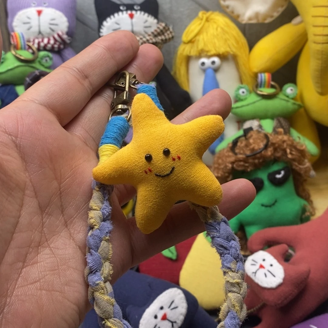 棉亚麻星星手机链的