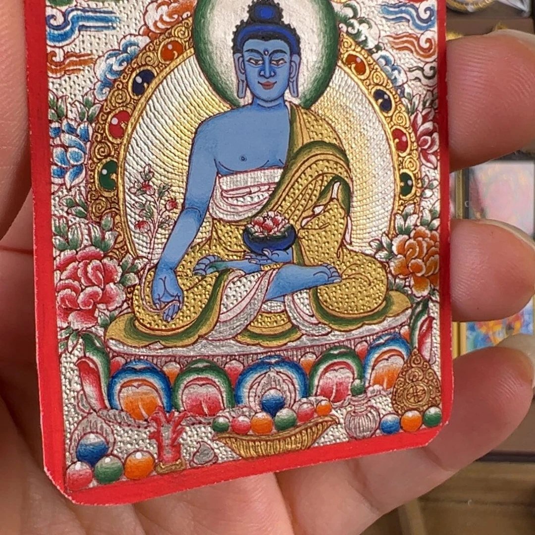 葫***芦吊坠药师佛唐卡绘画作品