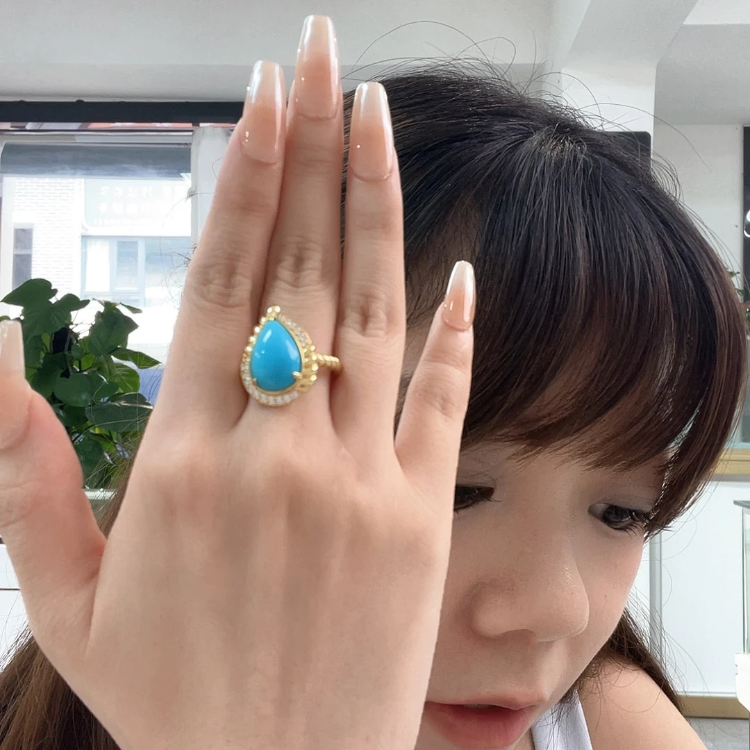 绿松石未镶嵌戒指发货一件