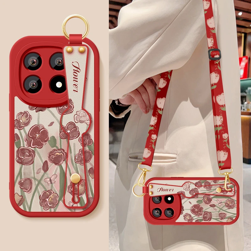 iqoo15手机壳新款VIVOIQOO15防摔全包保护套女款外壳适用油画红花