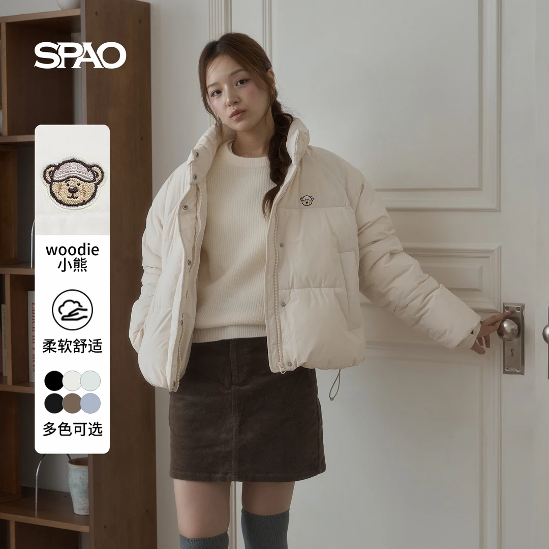 【WOODIE系列】SPAO韩国同款25年新品女士保暖棉服外套SPJPF4TG01