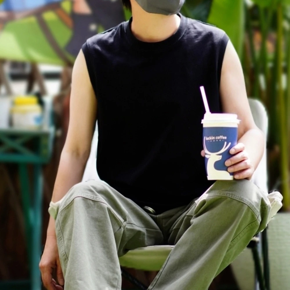 夏季重磅270g无袖T恤les无性别打底舒适透气小袖口背心帅气打底