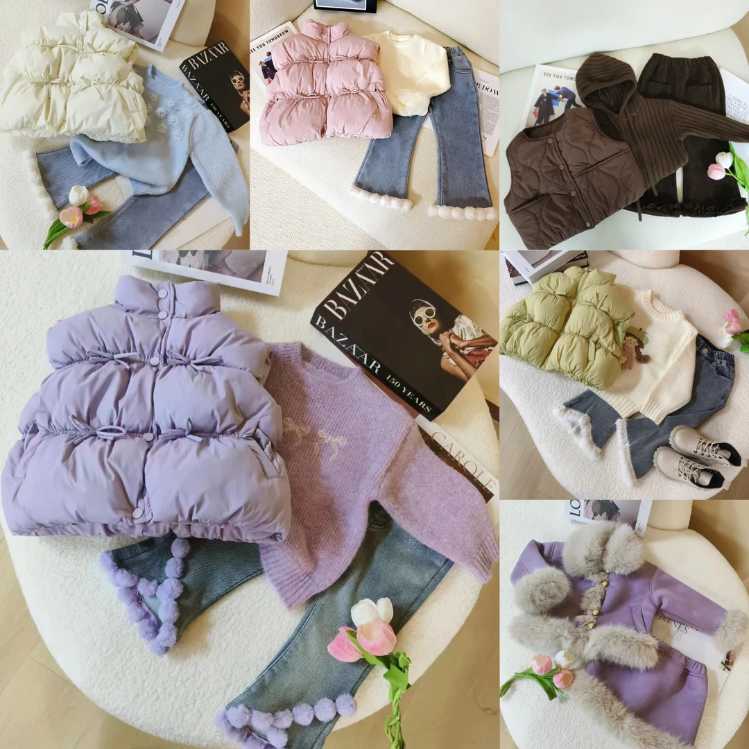 【A700-A747】2024女童洋气时尚洋气设计师款萌娃穿搭冬款穿搭套装1