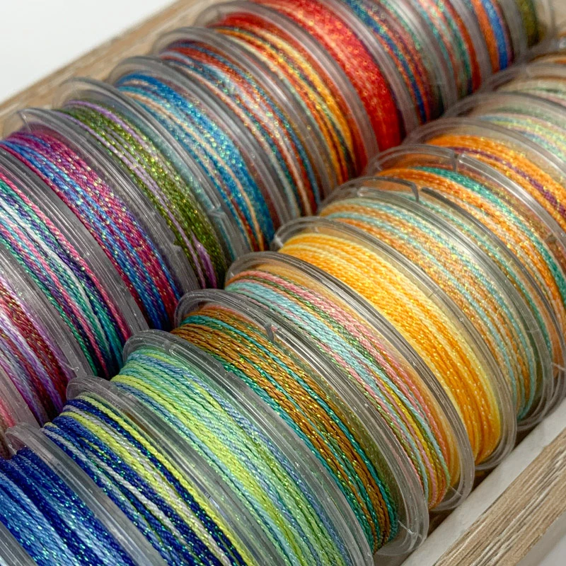 新品40色6股0.4星空段染线10米装幻彩渐变股线diy手绳编绳编织绳