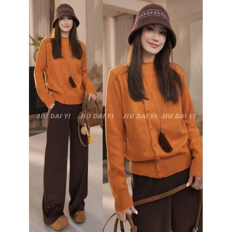 玖黛衣【海德公园】冬季羊毛单排扣韩版保暖毛衣XSP46291