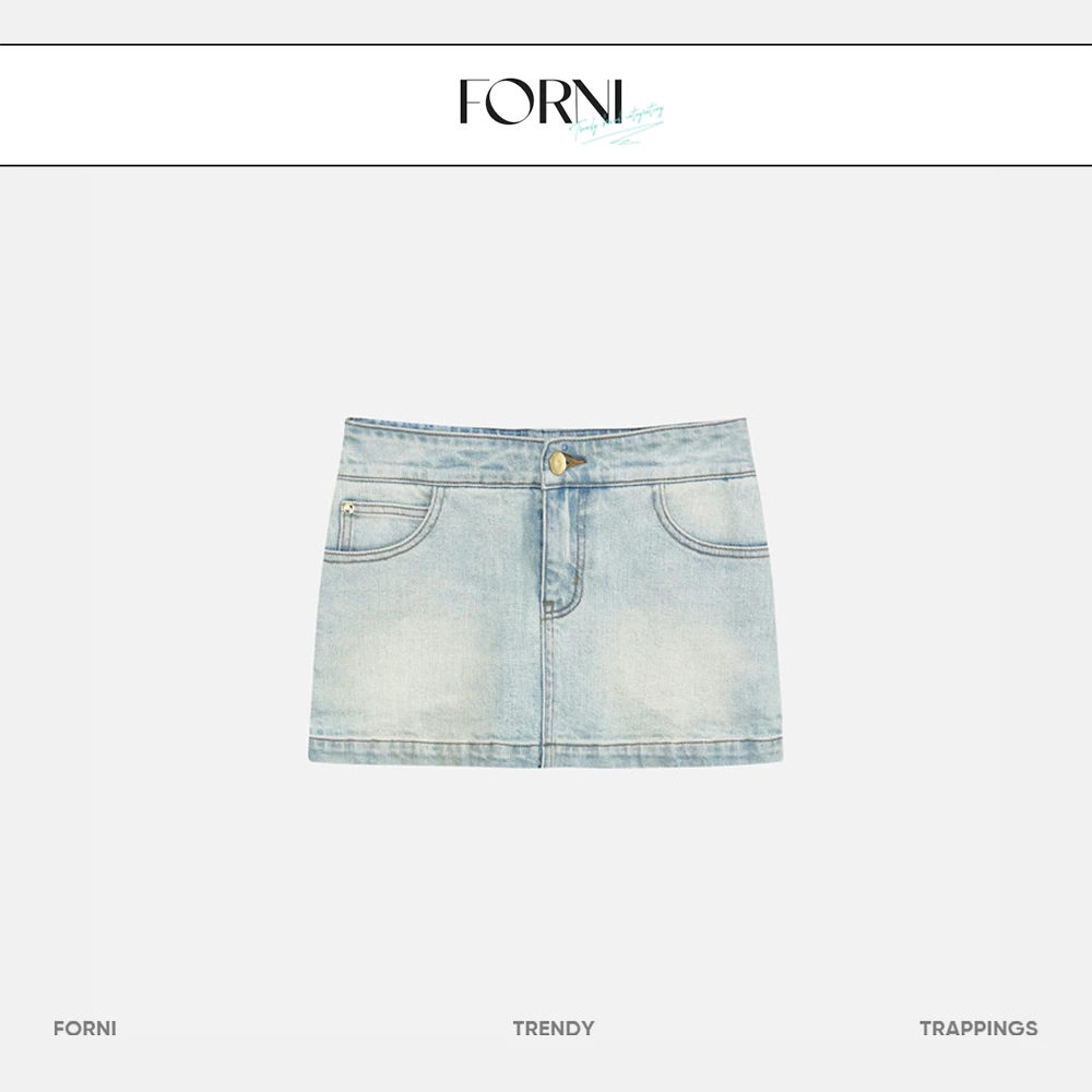 FORNI 小辣一下 辣妹牛仔半裙时尚休闲显瘦潮流女士设计感