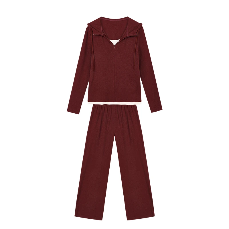 【达人专属】安哥拉红时髦休闲套装W5033