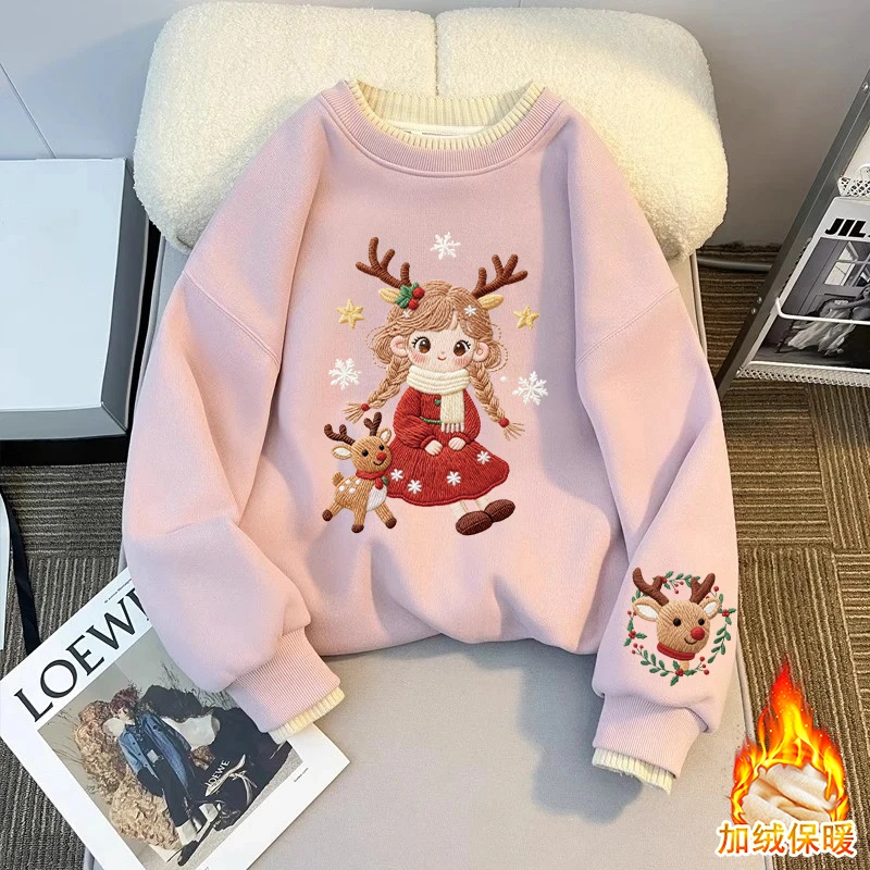 女童圆领卫衣2026新款儿童休闲印花上衣女孩秋季洋气百搭长袖衣服