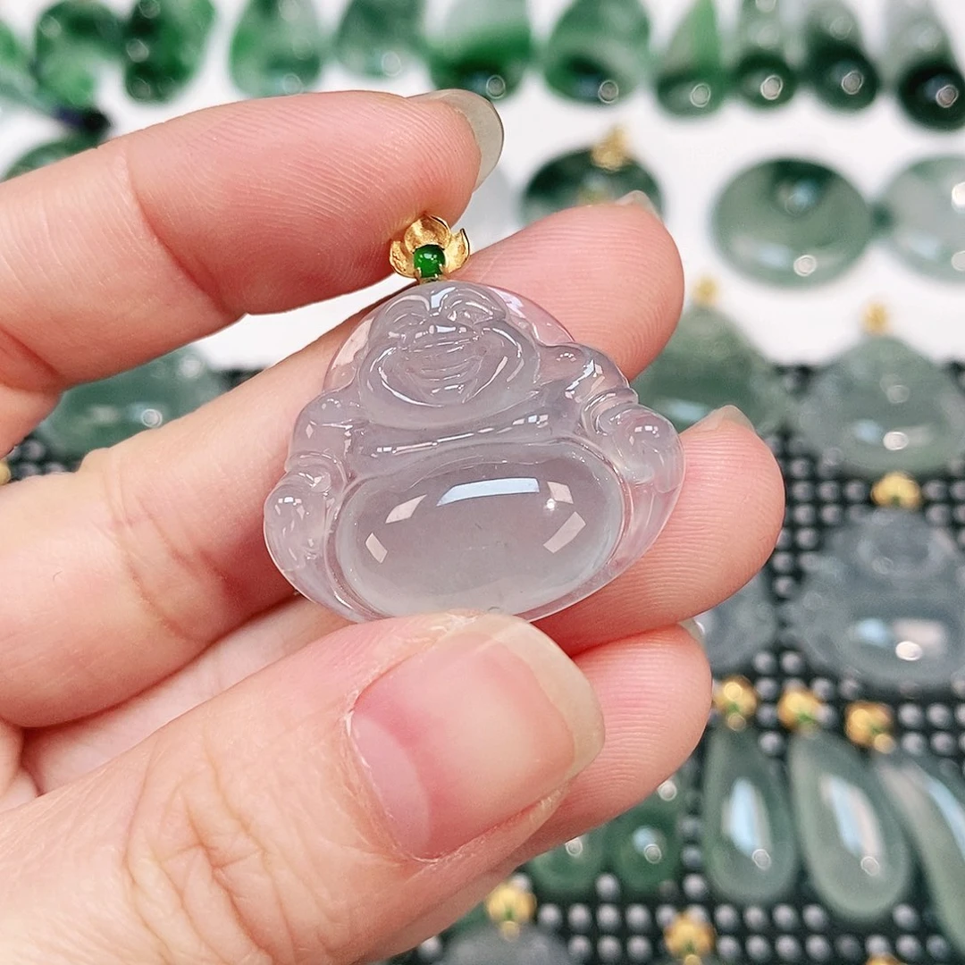 翡翠颈饰18K金镶嵌吊坠