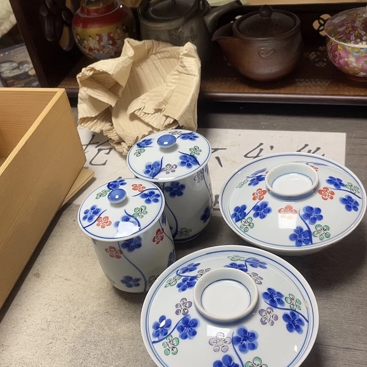 陶其他夫妻盖杯盖碗原盒