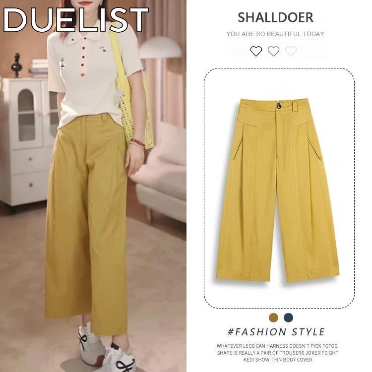 DUELIST高腰宽松显瘦九分直筒休闲裤女新款夏季爆款减龄阔腿裤子