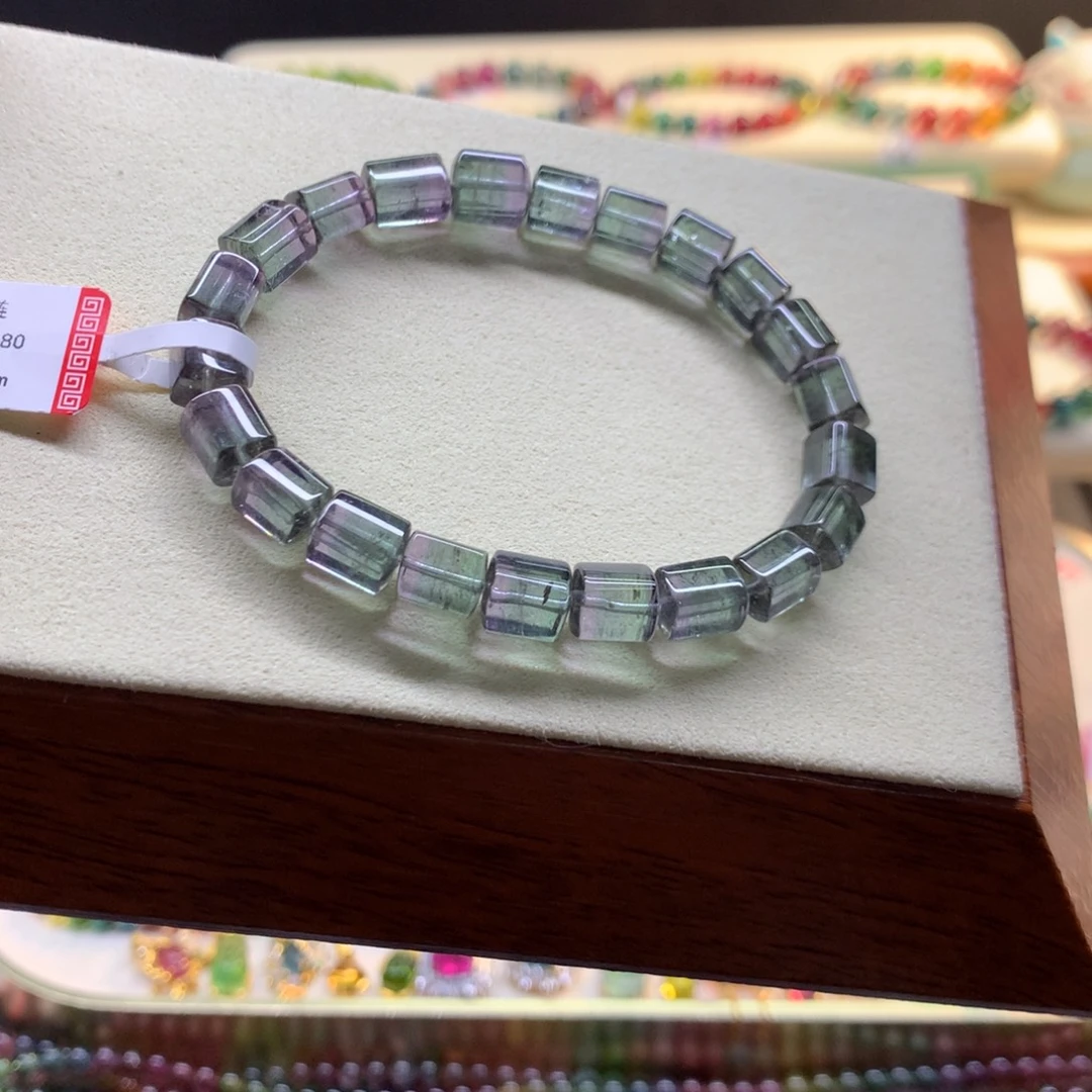 碧玺未镶嵌手链西瓜碧玺方糖手链