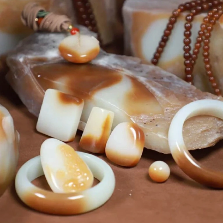 【一口糖定制现做】新疆A货   冰透  细润 一口糖扣子 【定制现切割】