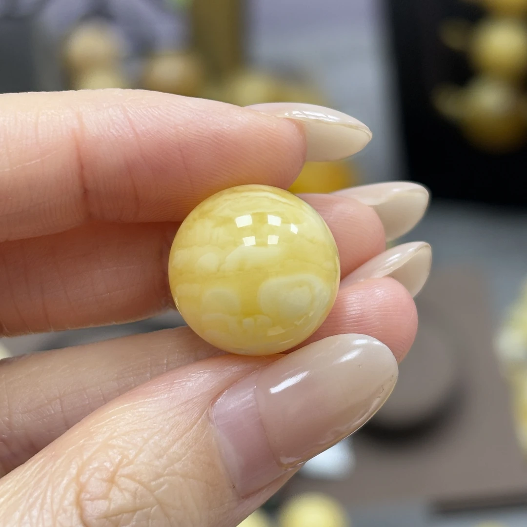 16.6mm 小妖珠宝天然原矿琥珀蜜蜡