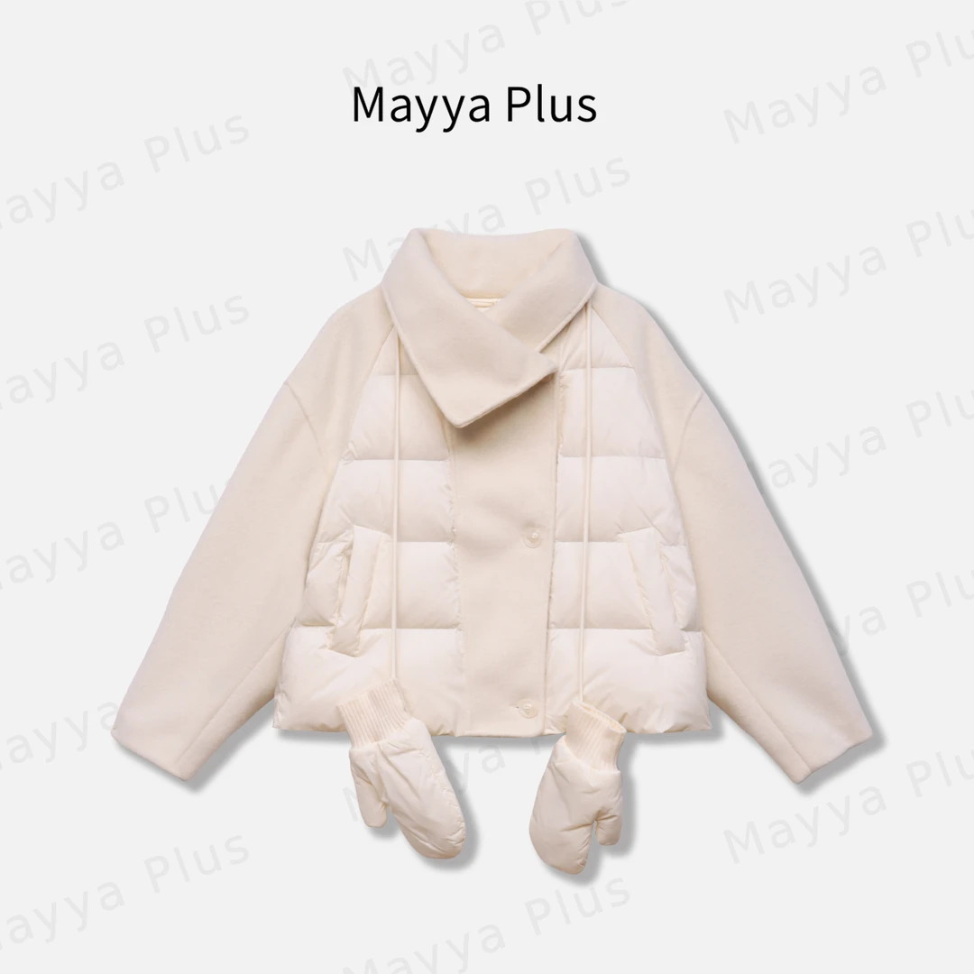 【罗马假日】Mayya Plus麦芽定制气质显瘦流光风羽绒服外套32546393