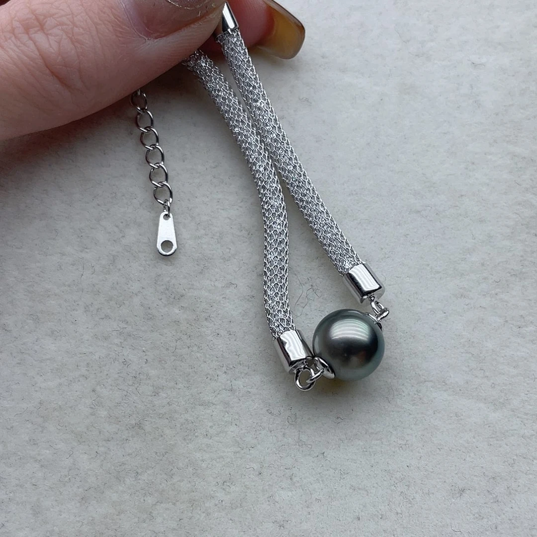 银S925镶嵌海水珍珠手链66