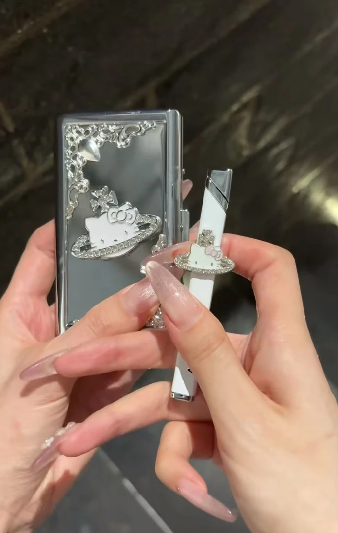 手作高颜值kitty土星金属小细条打火机适合男女送礼