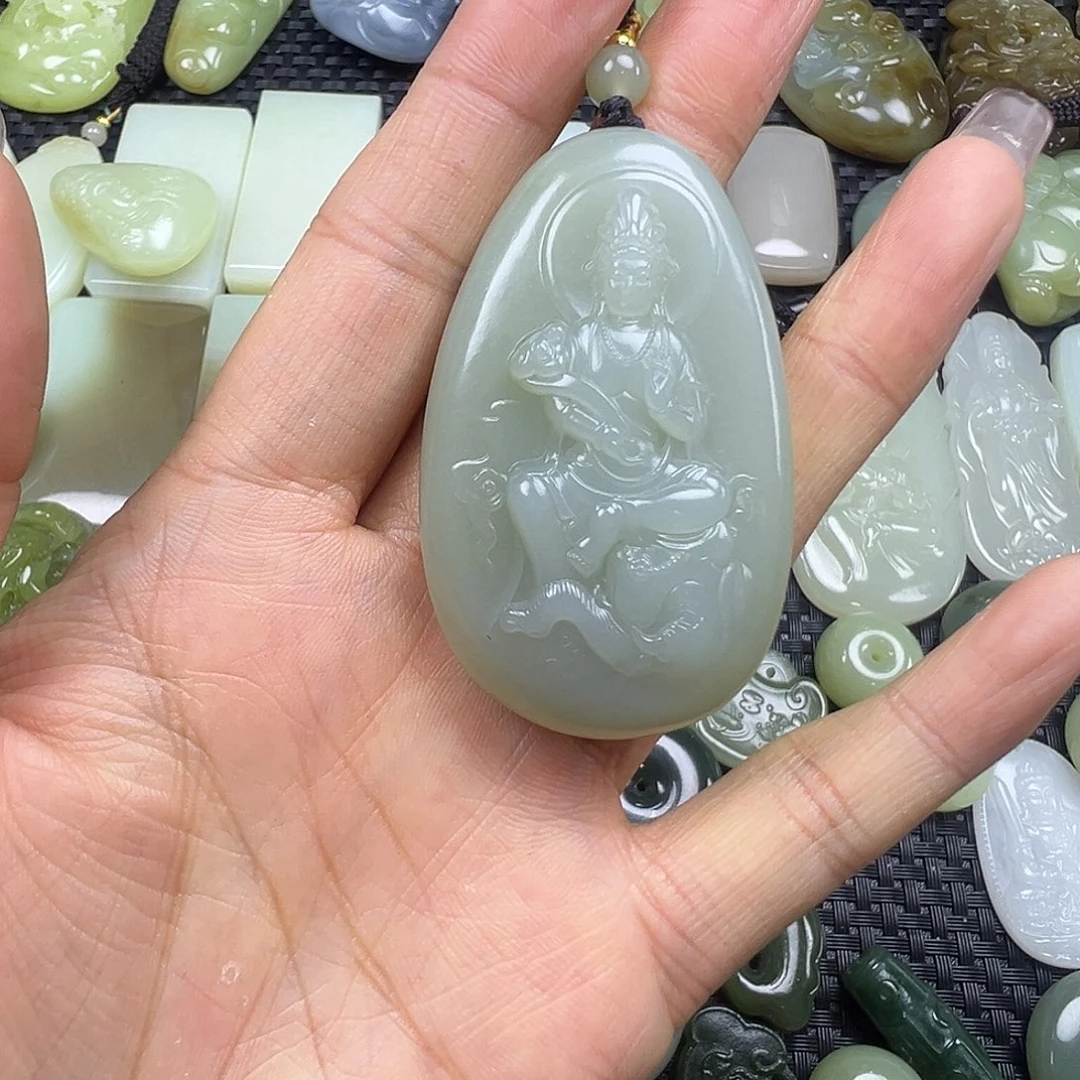 和田玉未镶嵌吊坠(不含链)卡55.6