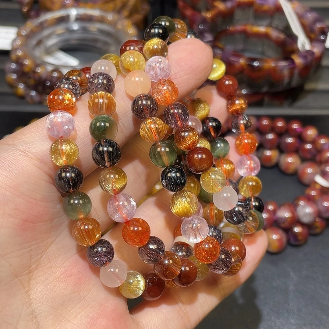 未镶嵌水晶手链多宝单圈7mm多样性发其一