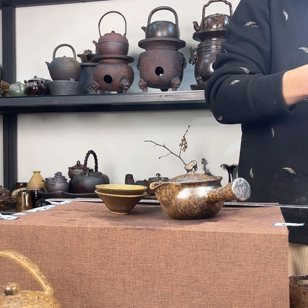 紫泥茶壶紫砂粗陶茶器