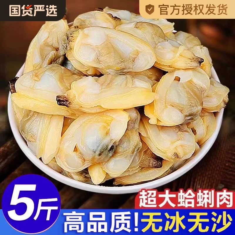 新鲜蛤蜊肉大花甲鲜活花蛤花甲肉冷冻黄蚬子肉海鲜水产非干活即食