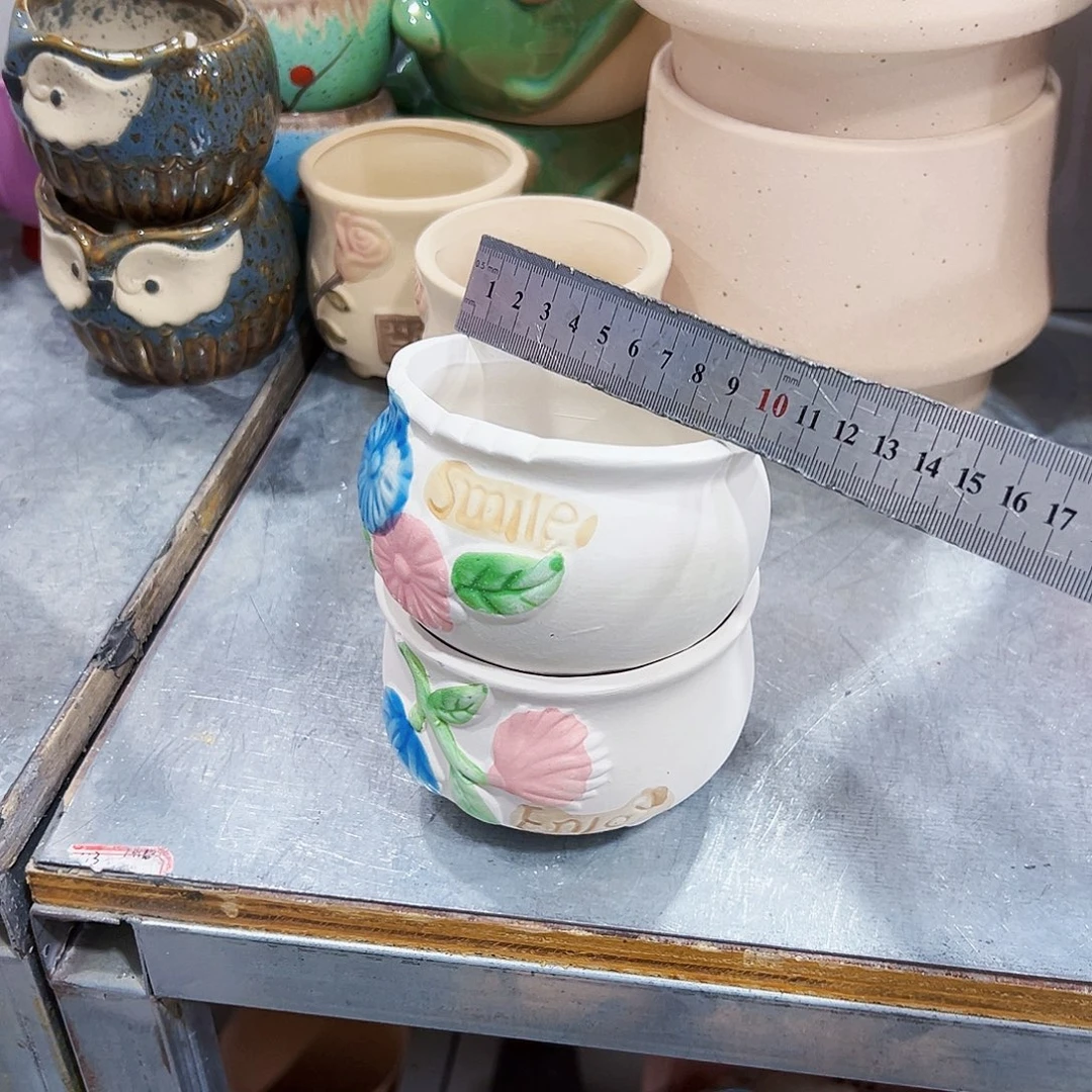 有孔，外贸尾单陶瓷花盆凑单10米包邮