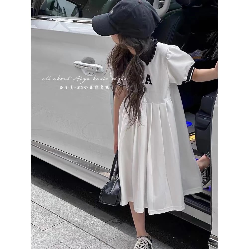 裙子夏装新款儿童裙女孩洋气公主连衣裙2025装夏季风学院POLO女童