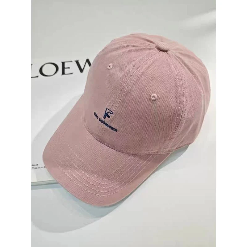 大字母韩版棒球帽子女宽檐简约百搭大头围软顶鸭舌帽子女显脸小预