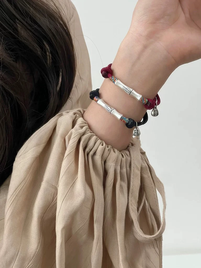 足银手链 山西文创-精致的节节高升不掉色可调节情侣闺蜜款