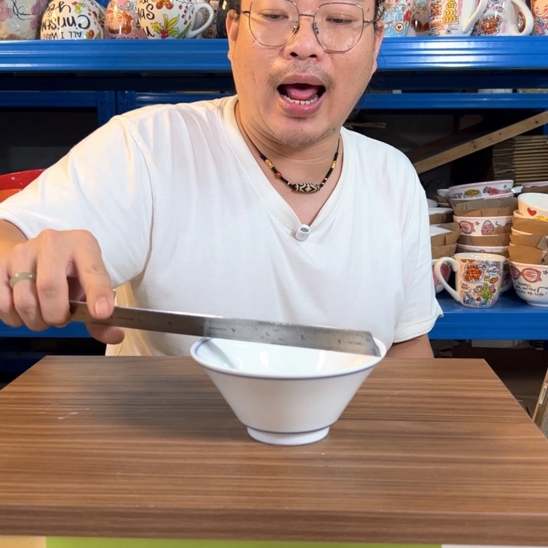 瓷兔子斗笠米饭碗5英寸