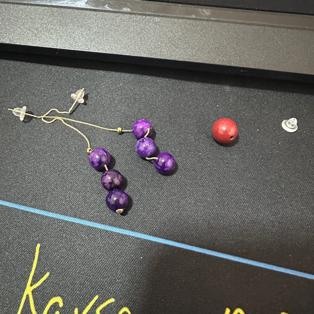 含辰砂工艺品【繁花珠宝甄选】含辰砂工艺品耳线KC0132