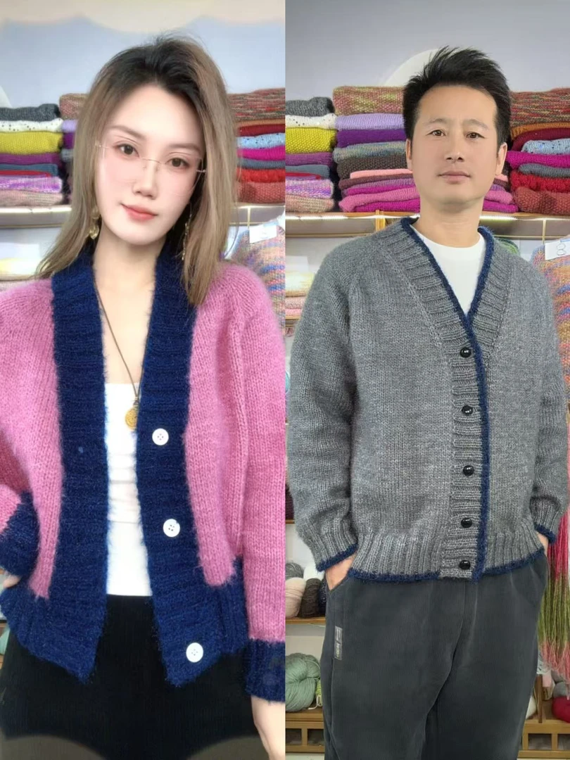 时尚拼色正品纯色靓丝绒中粗围巾帽子毛衣手工编织手编柔软亲肤