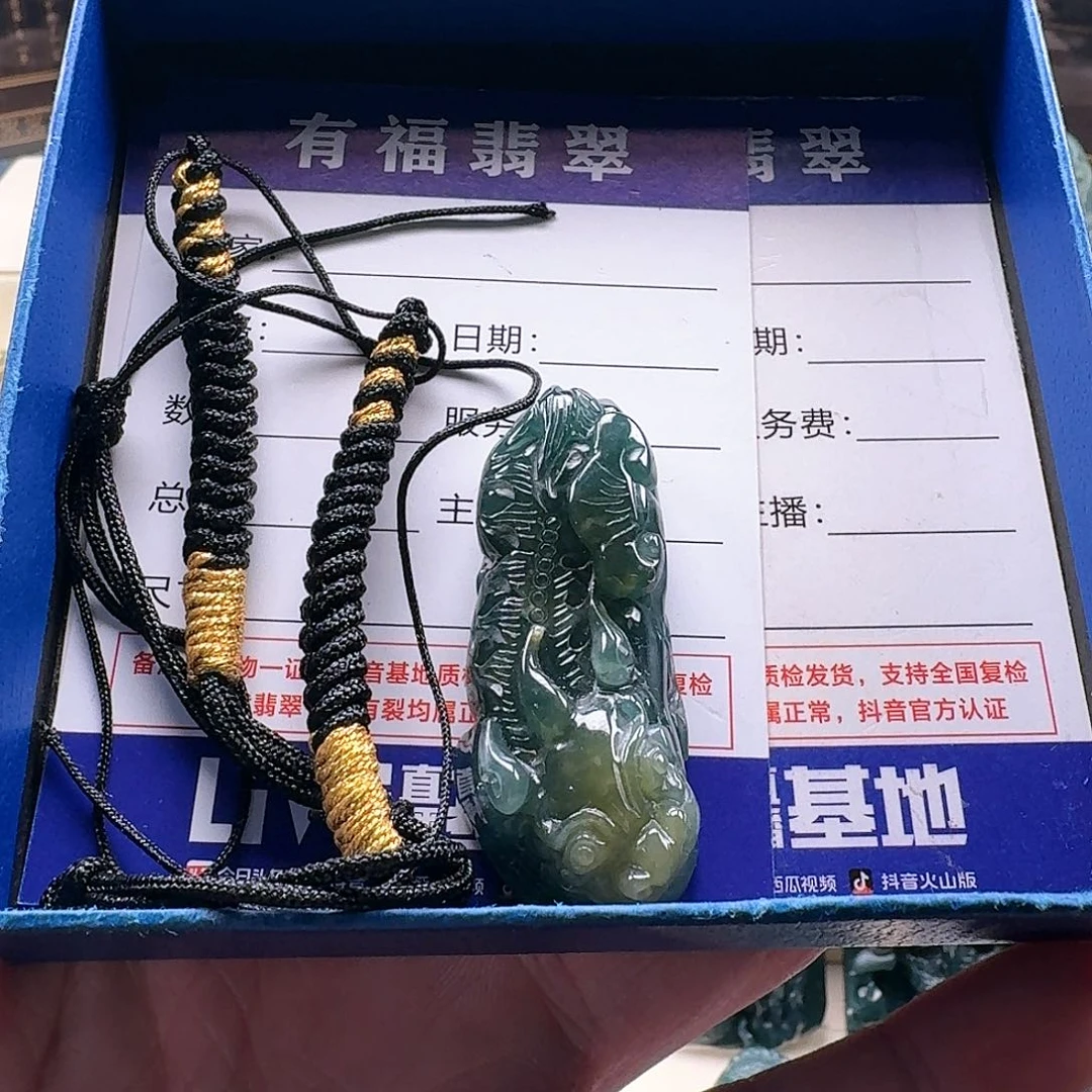 翡翠颈饰未镶嵌咖*?貔貅