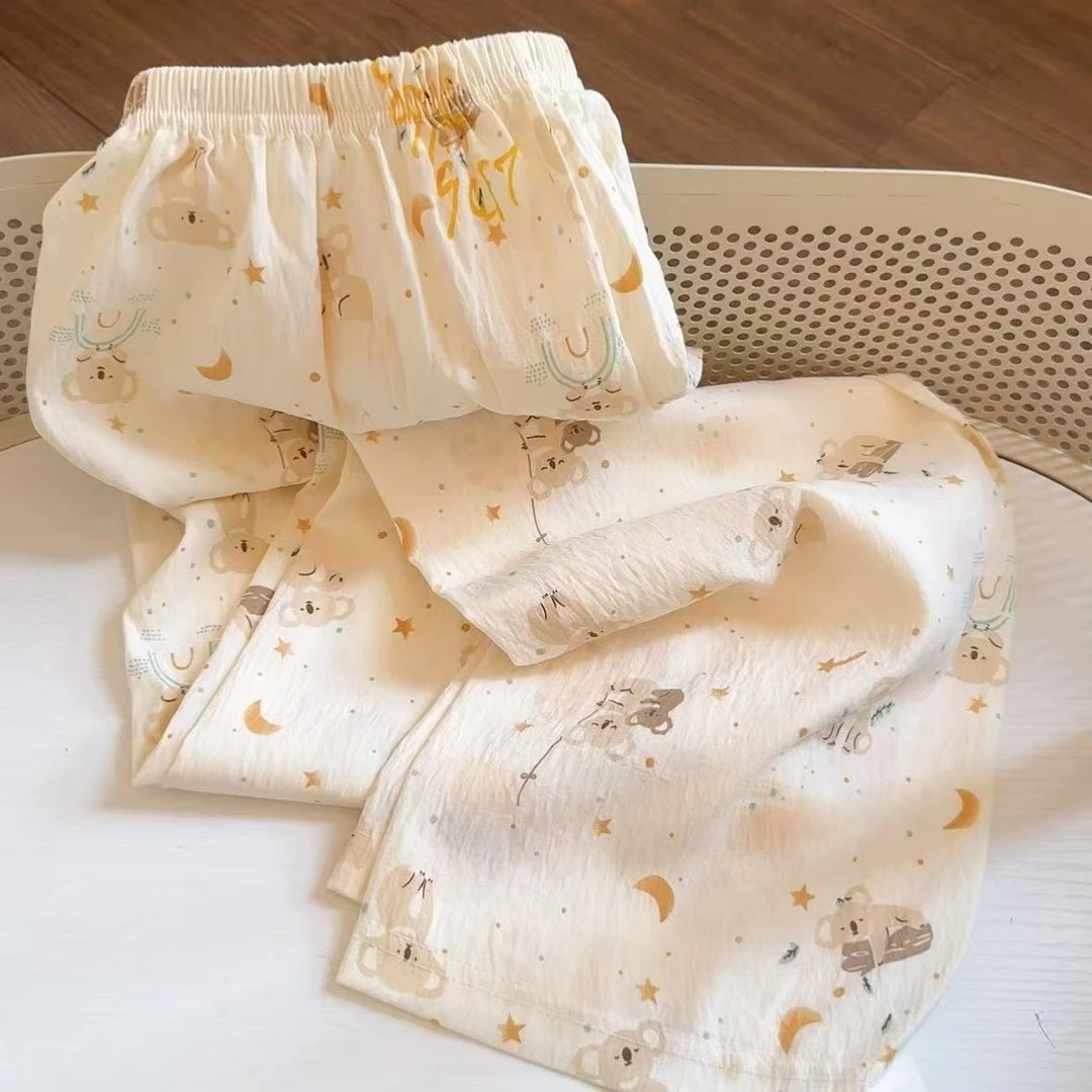 2025新款夏季长裤透气高腰睡裤家居裤裤子考拉甜美碎花夏款印花