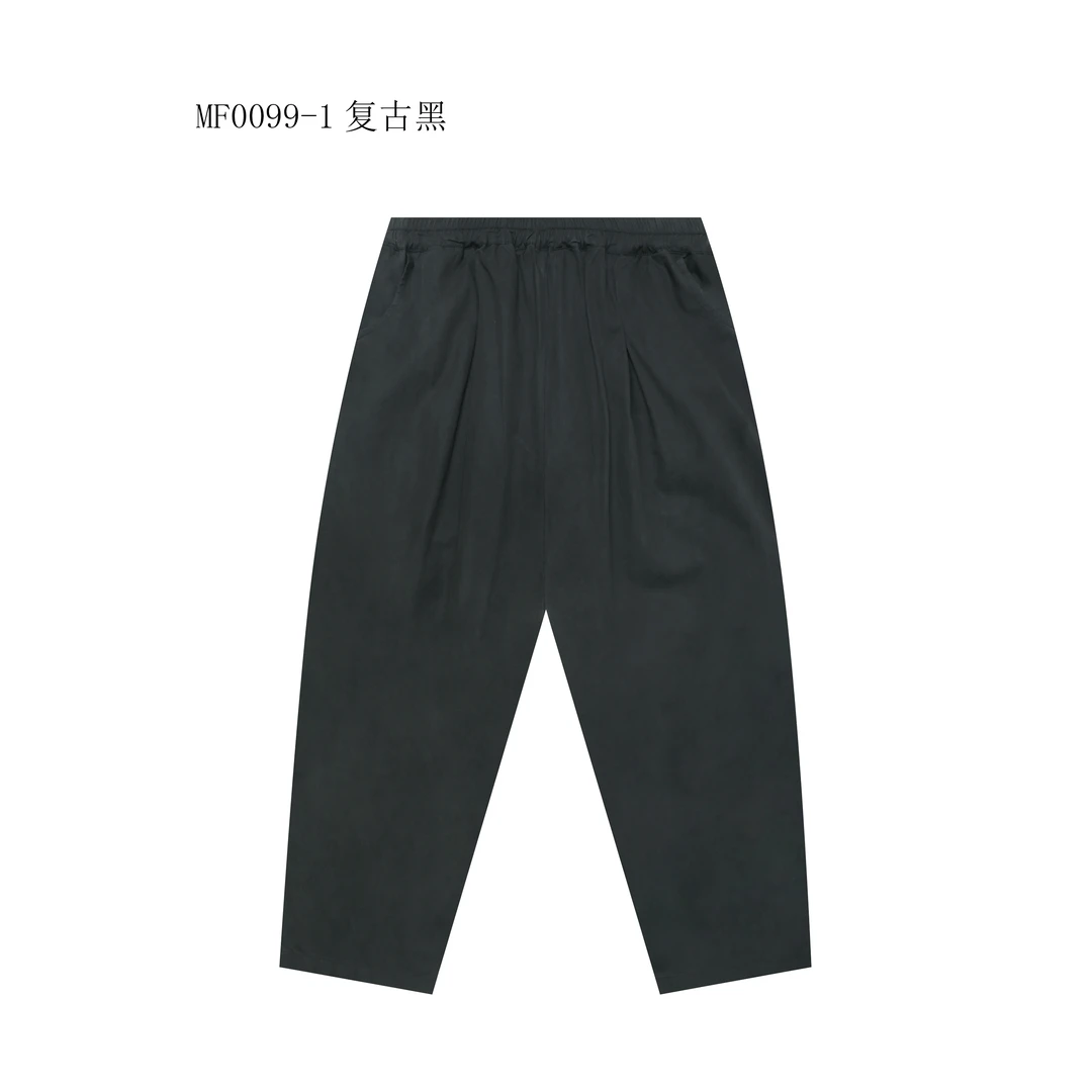 【麻訪家】MF0099-1复古黑文艺复古松紧腰百搭显瘦休闲哈伦裤