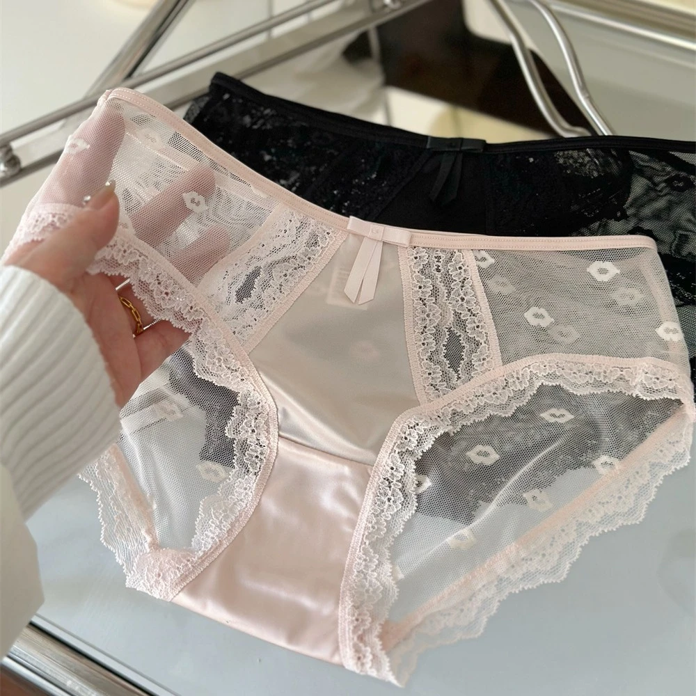 性感蕾丝内裤女时尚薄款透气中腰无痕女生三角裤头三角裤纯欲少女