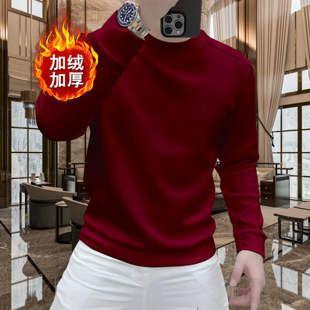 保暖圆领长袖套头秋冬加绒卫衣上衣休闲时尚潮流冬季