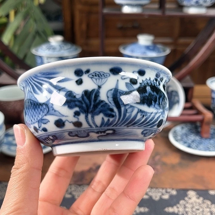 微瑕品，有开片，手工绘画高端定制